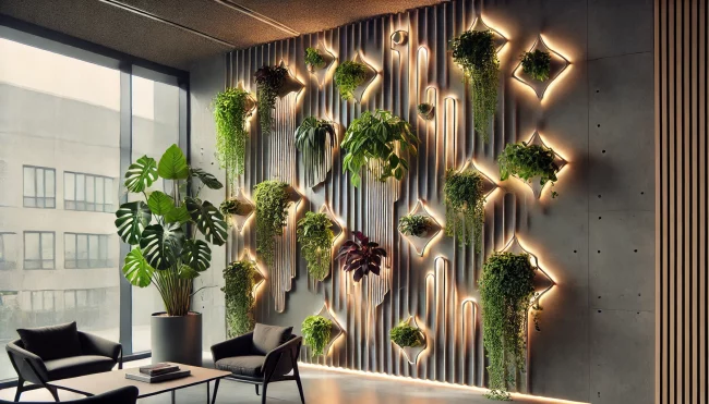 06 - Plants With Wall - Mounted Lights Create Living Art