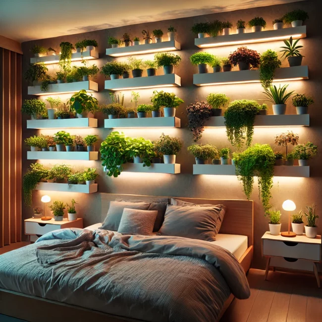 Bedroom With Light Shelves Ideas - 06