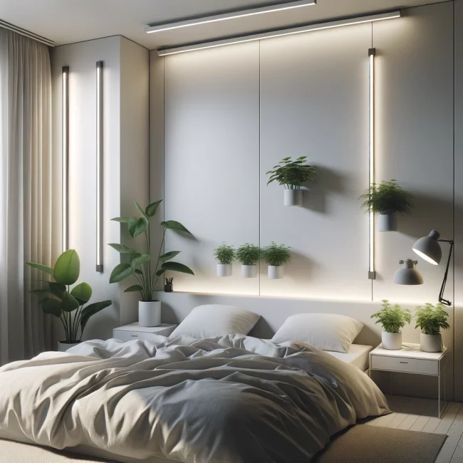 Bedroom With Sleek Grow Light - 05