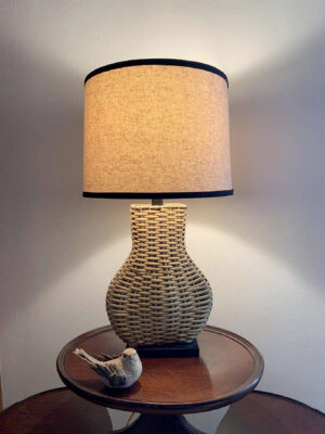 Farm Style Table Lamp Weave Natural