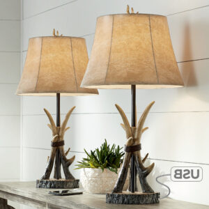 Farm Style Table Lamps Rustic Antlers