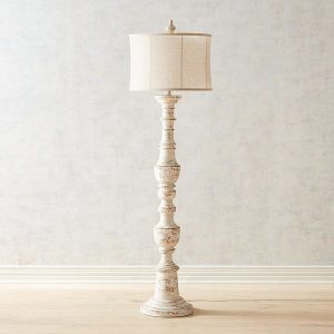 Farmhouse Lamp Floor Whitewashed