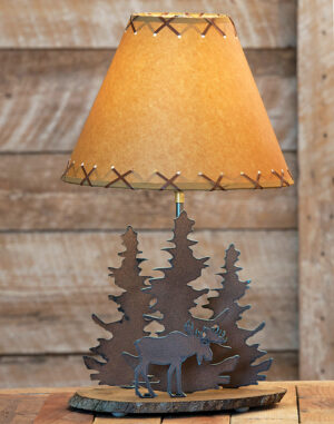 Farmhouse Night Stand Lamps Moose Rustic Metal