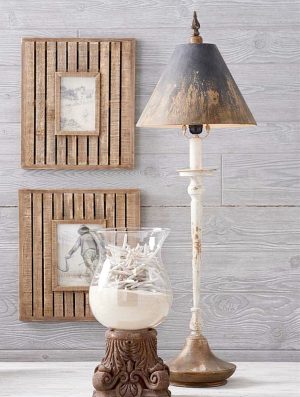 Farmhouse Small Table Lamp Rustic Distressed