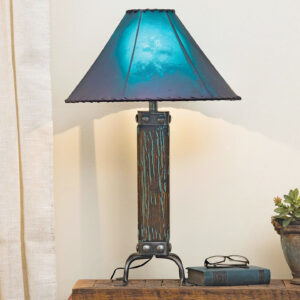 Farmhouse Style Table Lamps Turquoise Distressed