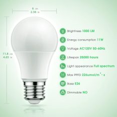 LED Grow Light Bulbs for Indoor Plants 2 counts dimension