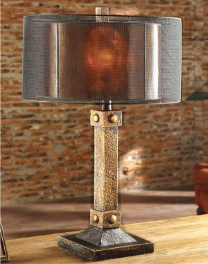 Metal Farmhouse Lamp Montana Hammered Metal