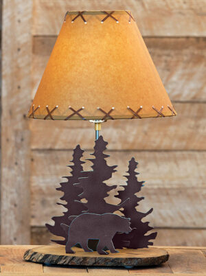 Rustic Farmhouse Buffet Lamps Bear Metal