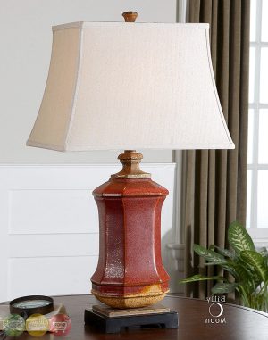 Vintage Farmhouse Table Lamps Distressed Ceramic