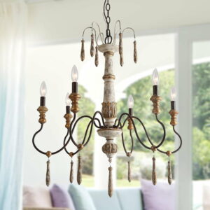 Rustic 6 Light French Country Farmhouse Chandelier